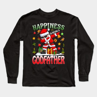 Happiness Is Being A Godfather Santa Christmas Long Sleeve T-Shirt